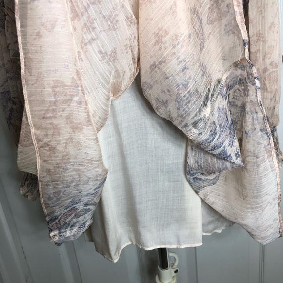 Olivaceous Snakeskin Print Long Sleeve Smoked Tiered Lined Swing Mini Dress M - Picture 6 of 16